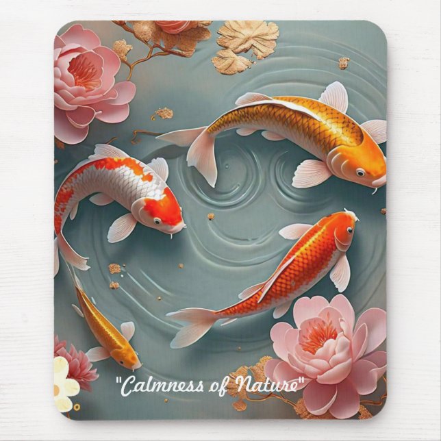 "Tranquil Koi Sanctuary" Mouse Mat (Front)