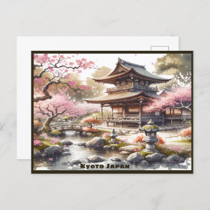 Tranquil Kyoto Japan Watercolor Sketch   Postcard