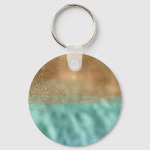 Tranquil Lagoon Colourful Abstract Pattern Key Ring