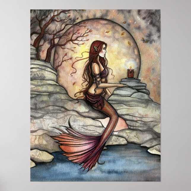 Tranquil Lagoon Mermaid Art Poster (Front)