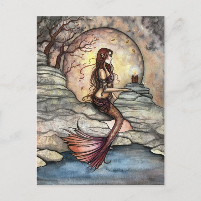 Tranquil Lagoon Mermaid Fantasy Art Postcard (Front)