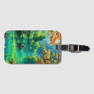 tranquil lake luggage tag