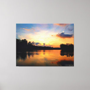 Tranquil Lakeside Sunset Canvas Print