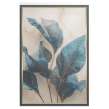 Tranquil Leaves I – Blue Botanical Gallery Wrap