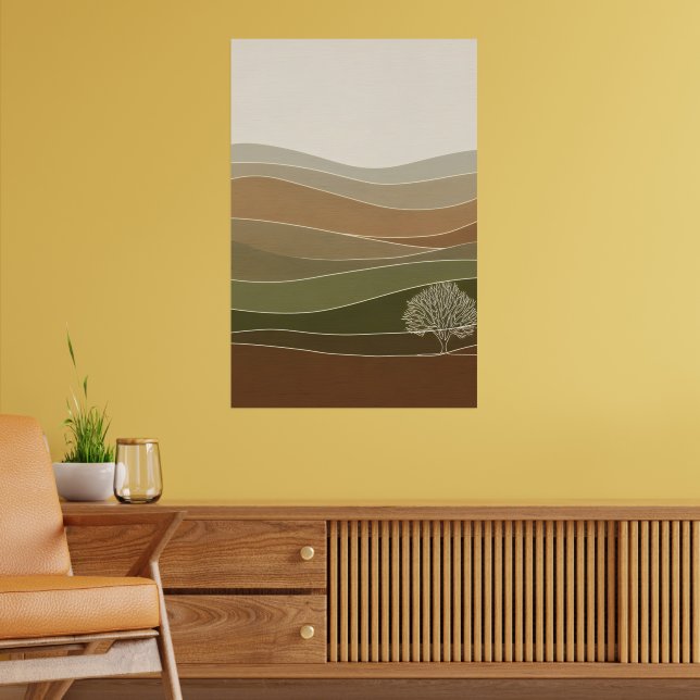 Tranquil Misty Hills Poster (Living Room 2)