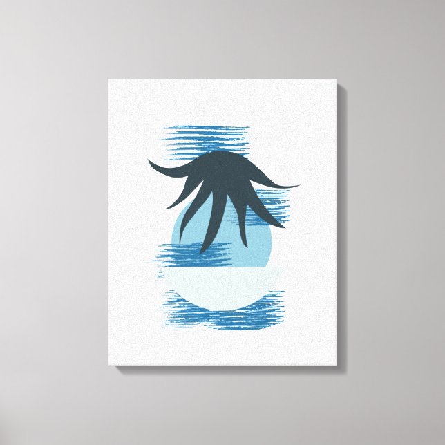 Tranquil Monochromatic Shades of Blue Canvas Art (Front)