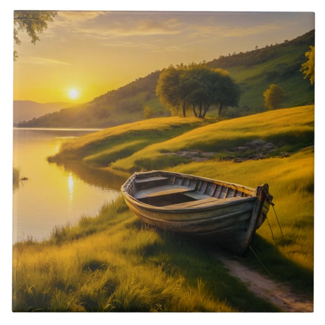 Tranquil Morning Sunrise  Tile (Front)
