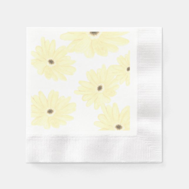 Tranquil Morning Yellow Flowers  Napkin (Front)