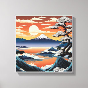 Tranquil Mount Fuji at Sunset Canvas Print