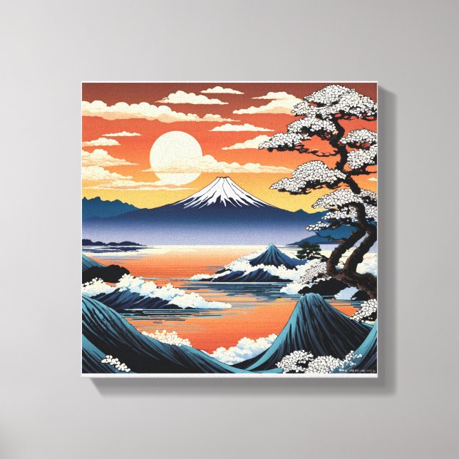  Tranquil Mount Fuji at Sunset Canvas Print (Front)