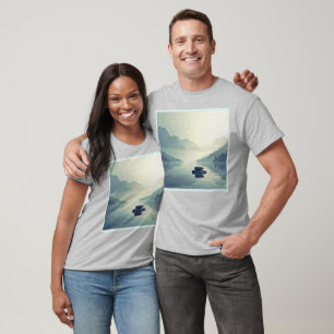 Tranquil Mountain Lake Serenity T-Shirt