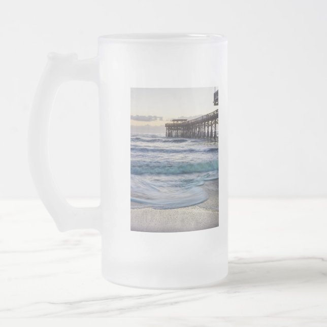 Tranquil New Year Frosted Glass Beer Mug (Left)