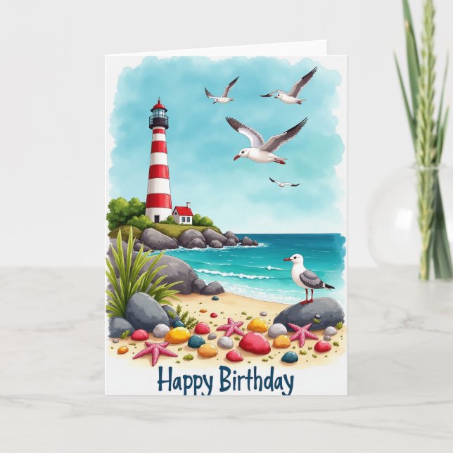 Tranquil Ocean Birthday Card (Front)