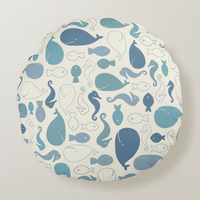 Tranquil Ocean Life Pillow (Front)