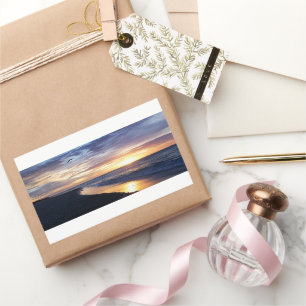 Tranquil Ocean Sunrise Rectangular Sticker