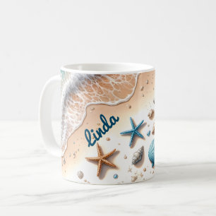 Tranquil Oceanfront Retreat Vibrant Starfish Coffee Mug