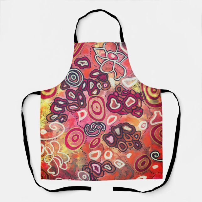 Tranquil Oval Corals Original Abstract Artwork Apron (Front)