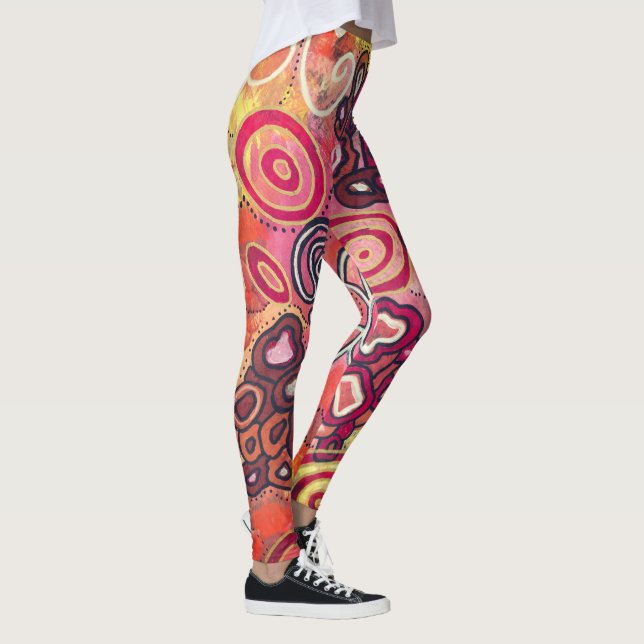 Tranquil Oval Corals Original Abstract Artwork Leggings (Right)