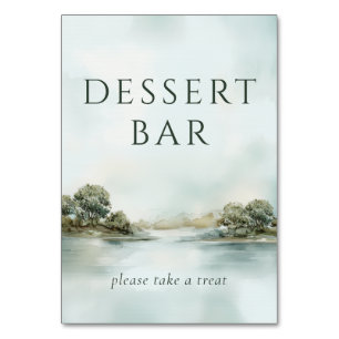 Tranquil Pastel Watercolor Landscape Table Number