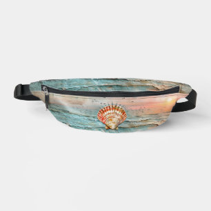 Tranquil Peach and Orange Seashell Watercolor Bum Bags