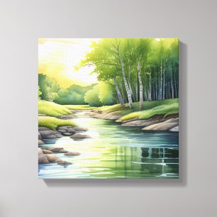 Tranquil River Reflections at Dusk Canvas Print