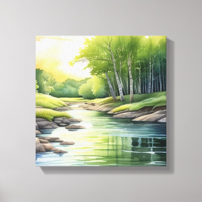 Tranquil River Reflections at Dusk Canvas Print (Front)
