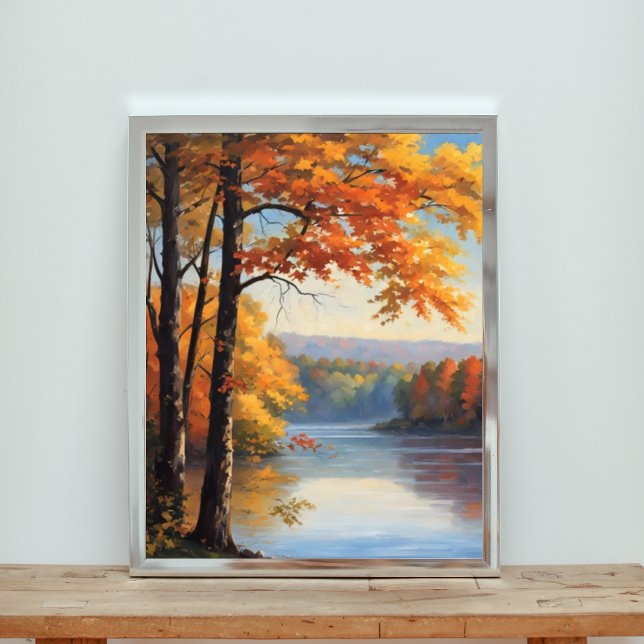 Tranquil Riverbank in Fall Colours Photo Print (Creator Uploaded)