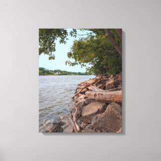 Tranquil Riverside Shoreline Canvas Print