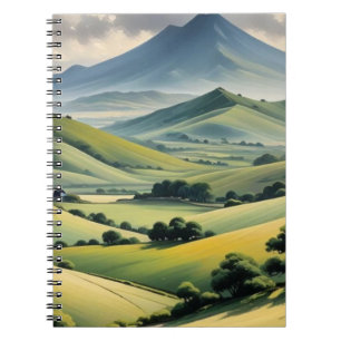 Tranquil Rolling Hills Landscape Art Notebook