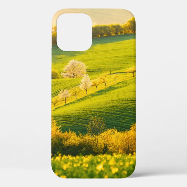 Tranquil rural landscape in sunbeams. Beautiful su Case-Mate iPhone Case (Back)