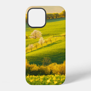 Tranquil rural landscape in sunbeams. Beautiful su iPhone 12 Case