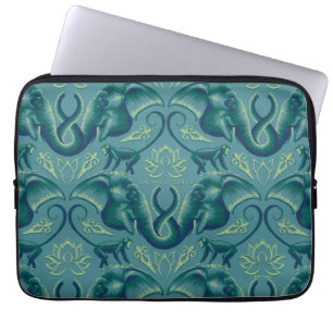 Tranquil Safari Tapestry Pattern - The White Lotus Laptop Sleeve