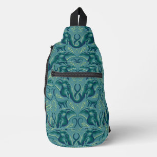Tranquil Safari Tapestry Pattern - The White Lotus Sling Bag