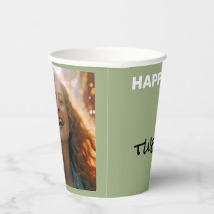 Tranquil Sage Happy Birthday Paper Cups