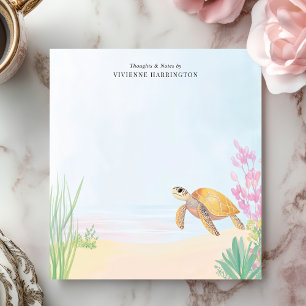 Tranquil Sea Turtle Ocean Watercolor Personalised Notepad