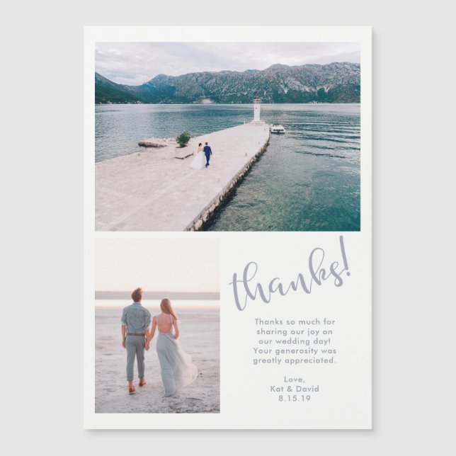 Tranquil Seas | Two Photo Wedding Thank You (Front)