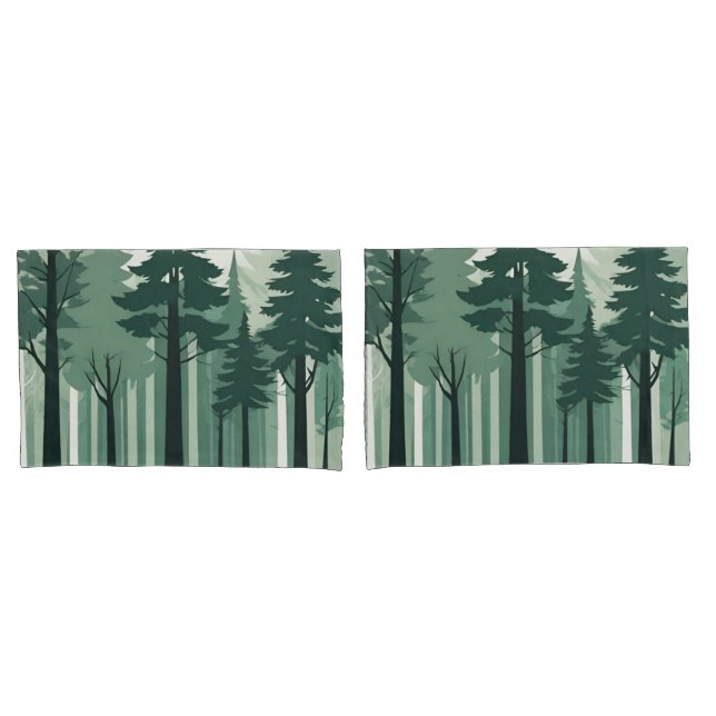 Tranquil Silhouette Forest Pillowcase (Front-Set)