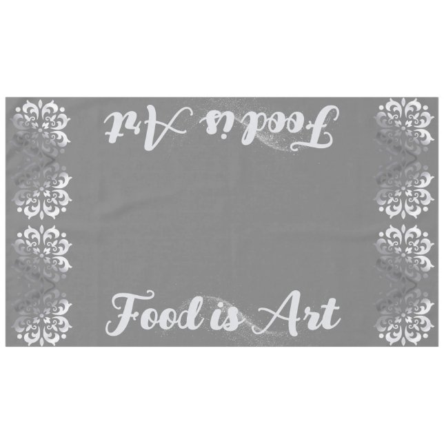Tranquil Silver & Grey Monogram | Tablecloth (Front (Horizontal))