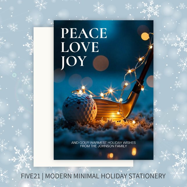 Tranquil Snowy Night Golf Christmas Holiday Card (Creator Uploaded)