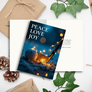 Tranquil Snowy Night Golf Christmas Holiday Card