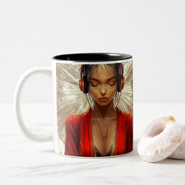 Tranquil Soul Two-Tone Coffee Mug (With Donut)