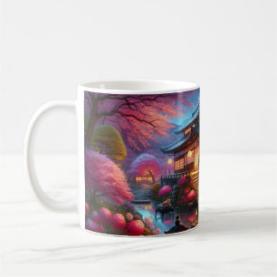 Tranquil Spring Evening in a Japanese Garden Coffee Mug