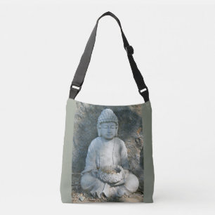 tranquil stone garden Buddha Crossbody Bag