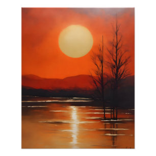 Tranquil Sunset Over Calm Lake Photo Print