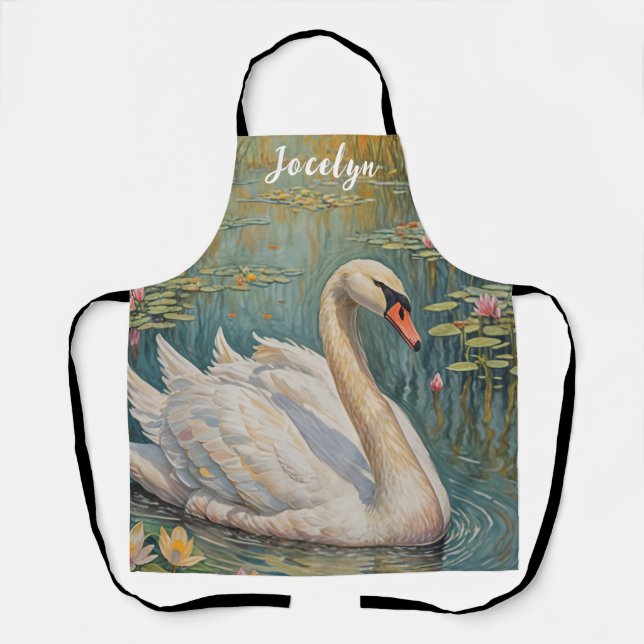 Tranquil Swan Serenade Apron (Front)