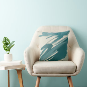 Tranquil Teal Abstract Cushion