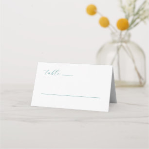 Tranquil Teal Minimalist Place Card