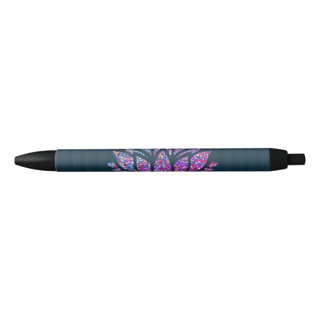 Tranquil Teal & Rainbow Lotus Flower Pen (Front)