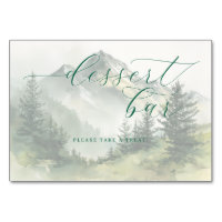 Tranquil Teal Watercolor Mountain Scene