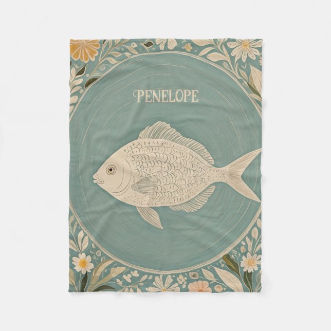 Tranquil Tides Personalised Fleece Blanket (Front)